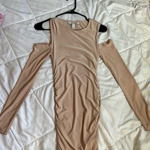 Women’s long sleeve tan dress